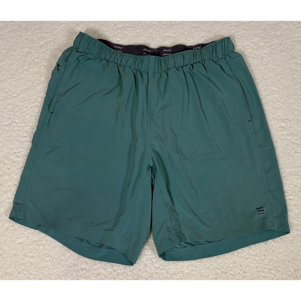 Free Fly Mens Bamboo Lined Active Shorts Teal Green Size Medium M